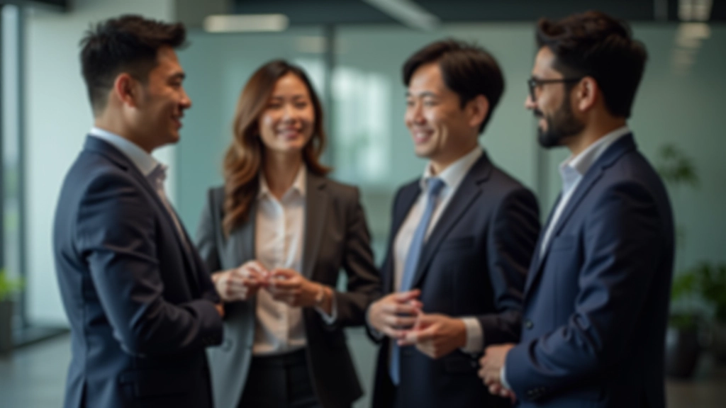 Group of professionals standing together, representing a strong professional circle